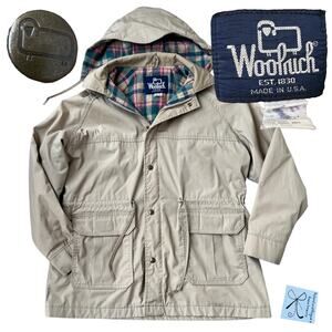 Woolrich Wool Blend Lined Hooded Barn Chore Coat Jacket Approx. Sz M